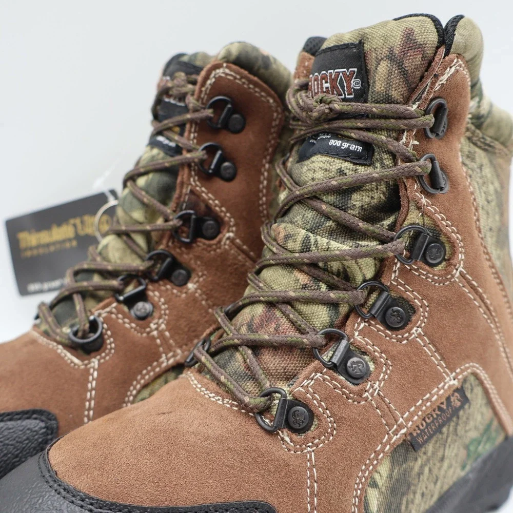Rocky Hunting Boots Kids 3.5M Brown Camo 800g Thinsulate Waterproof FQ0003710